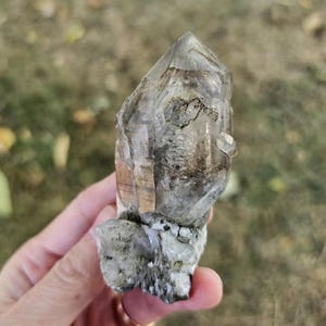 Rare! Enhydro Brandberg Smoky Phantom Fenster Quartz With Moving Bubble 79.5g 3"