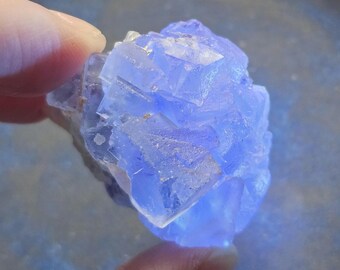 UV Reactive Ice Green Fluorite Specimen, Namibia Crystal (30.7g)