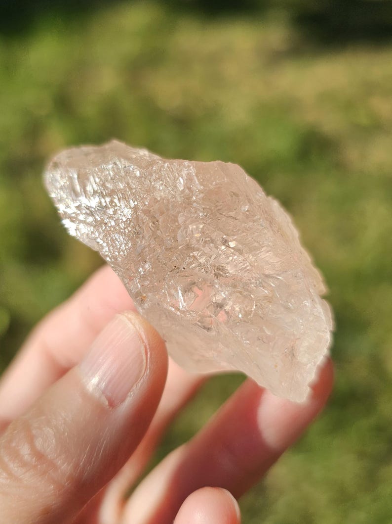 Gorgeous Gemmy Pink Etched Morganite Gemstone/Rare Genuine Natural Color Morganite Pink Beryl Higher Heart Healing Crystal 62g 2.5"