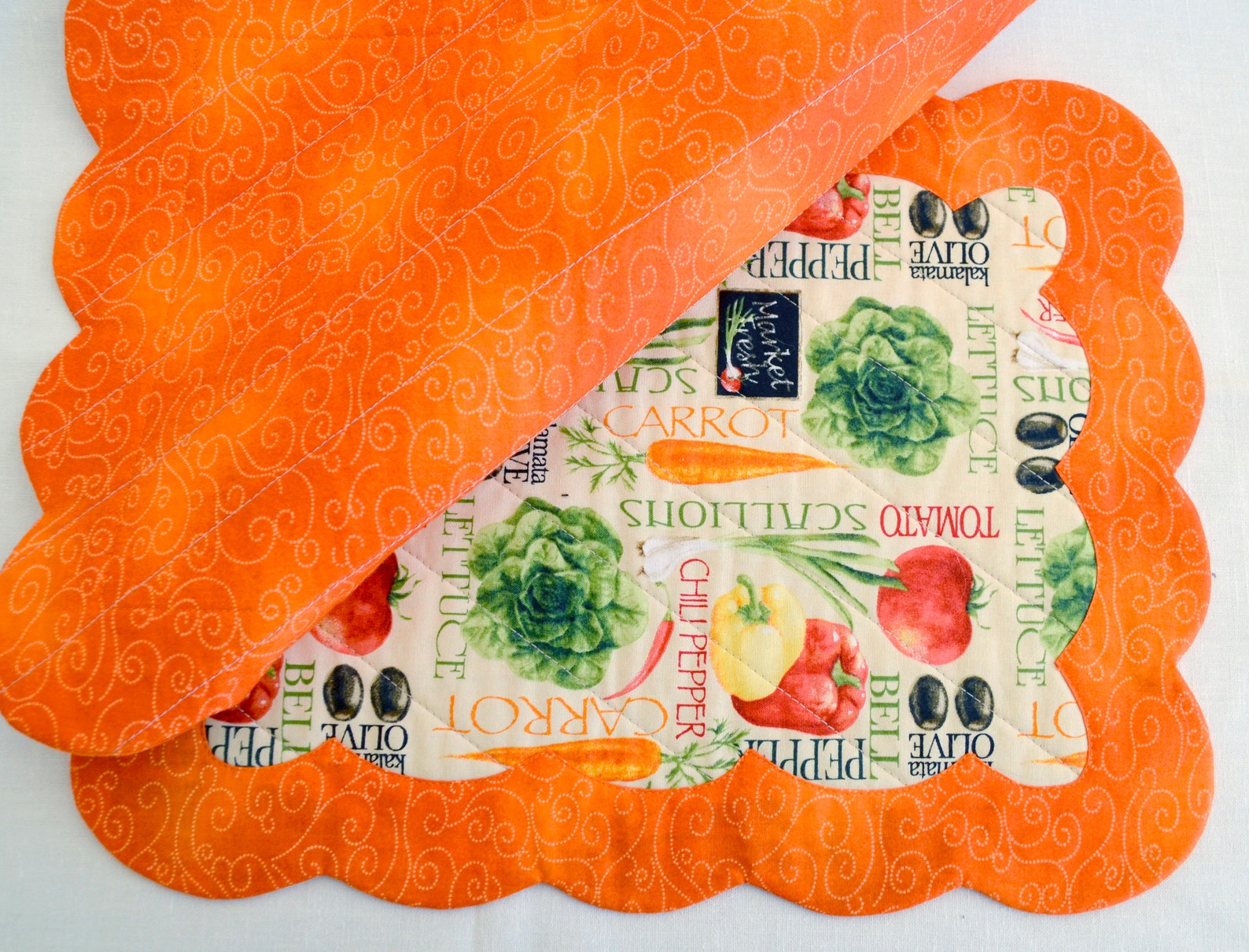 Scallop Edge Placemat Pattern PDF Quilt Pattern of Etsy