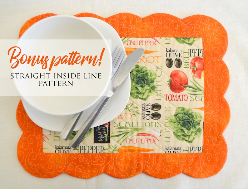 Placemat Pattern Sewing Pattern Placemat Pattern Christmas Runner, Placemat Pattern Holiday, Wedge Placemat Pattern image 3