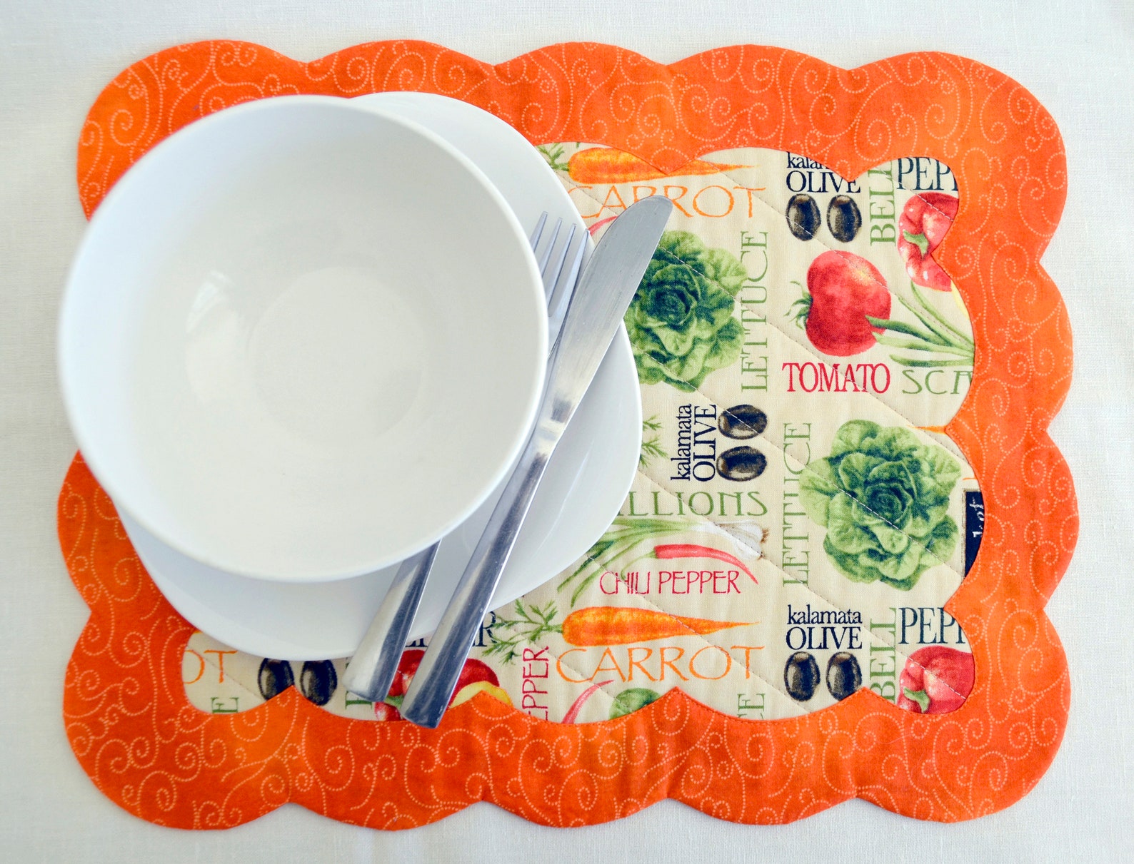 Scallop Edge Placemat Pattern PDF Quilt Pattern of Etsy