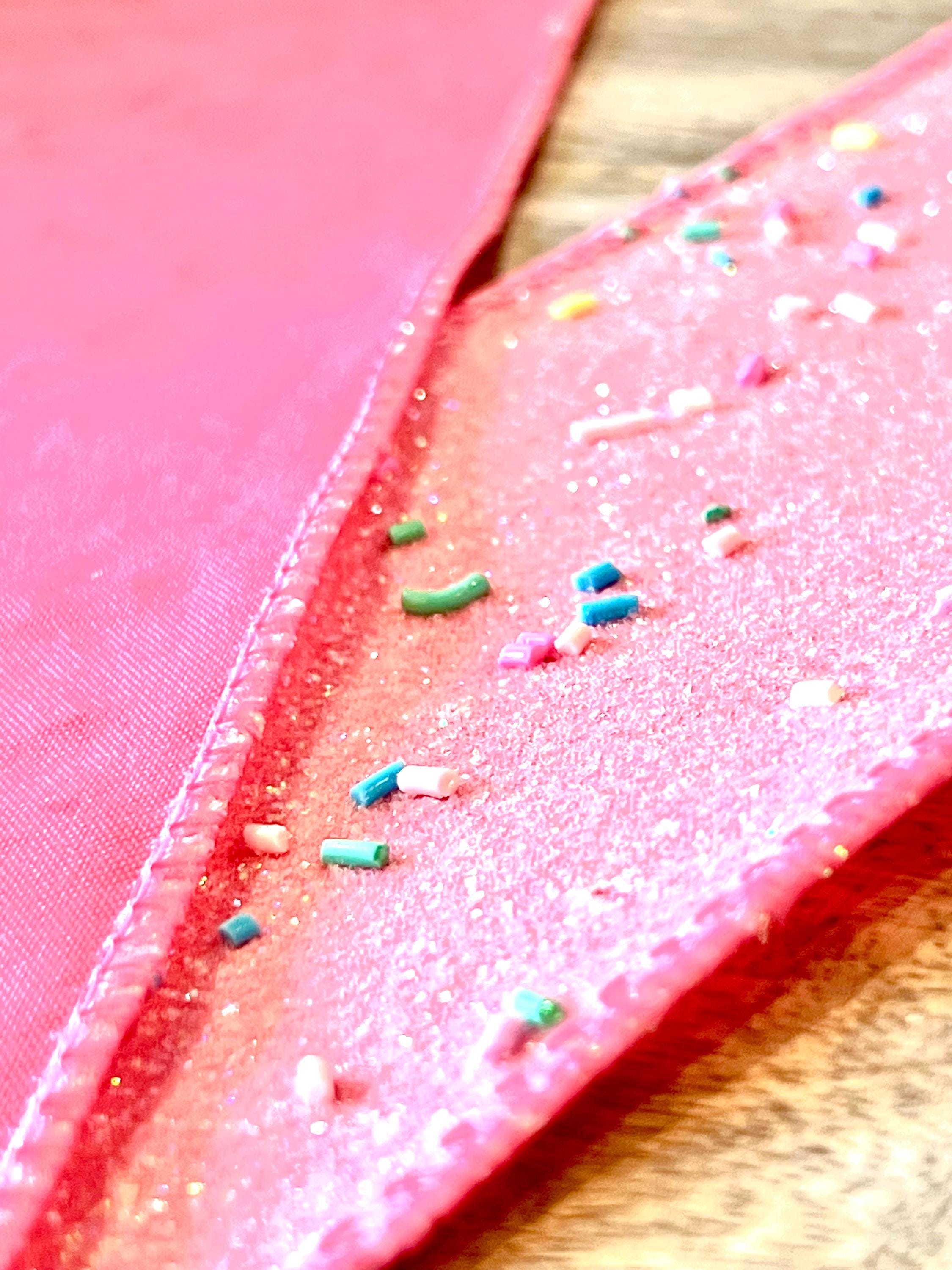 Sprinkle Ribon Pink Sprinkle Ribbon - Wired Edge - Girl Birthday & Gifting Ribbon - 3. ...