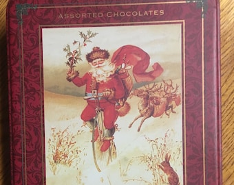 Christmas 1994 Jolly Old St. Nicholas Assorted Chocolate Christmas Tin