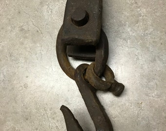 Antique Hand Forged Cast Iron Farm Hook