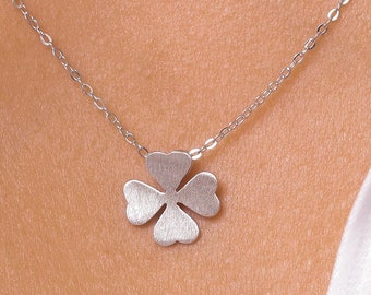 925 Sterling Silver Clover Leaf Pendant, Lucky Leaf Pendant, Silver Leaf Pendant, Clover Leaf Pendant, Texture Leaf Pendant, Plant Jewelry