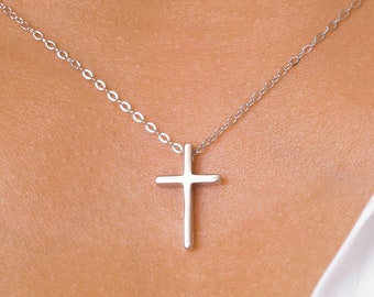 925 Sterling Silver Cross Pendant With 16+2 Inch Chain, Christian Jewelry, Cross Pendant, Silver Pendant, Jesus Pendant, Religion Pendant