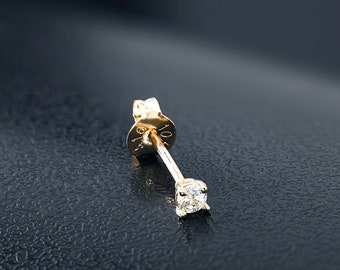 10K Gold Cartilage Stud, Gold Tragus Stud, Gold CZ Stud, Tiny Stud Earrings, CZ Earrings, Cartilage Stud, 10K Tiny Stud, 10K Gold Stud