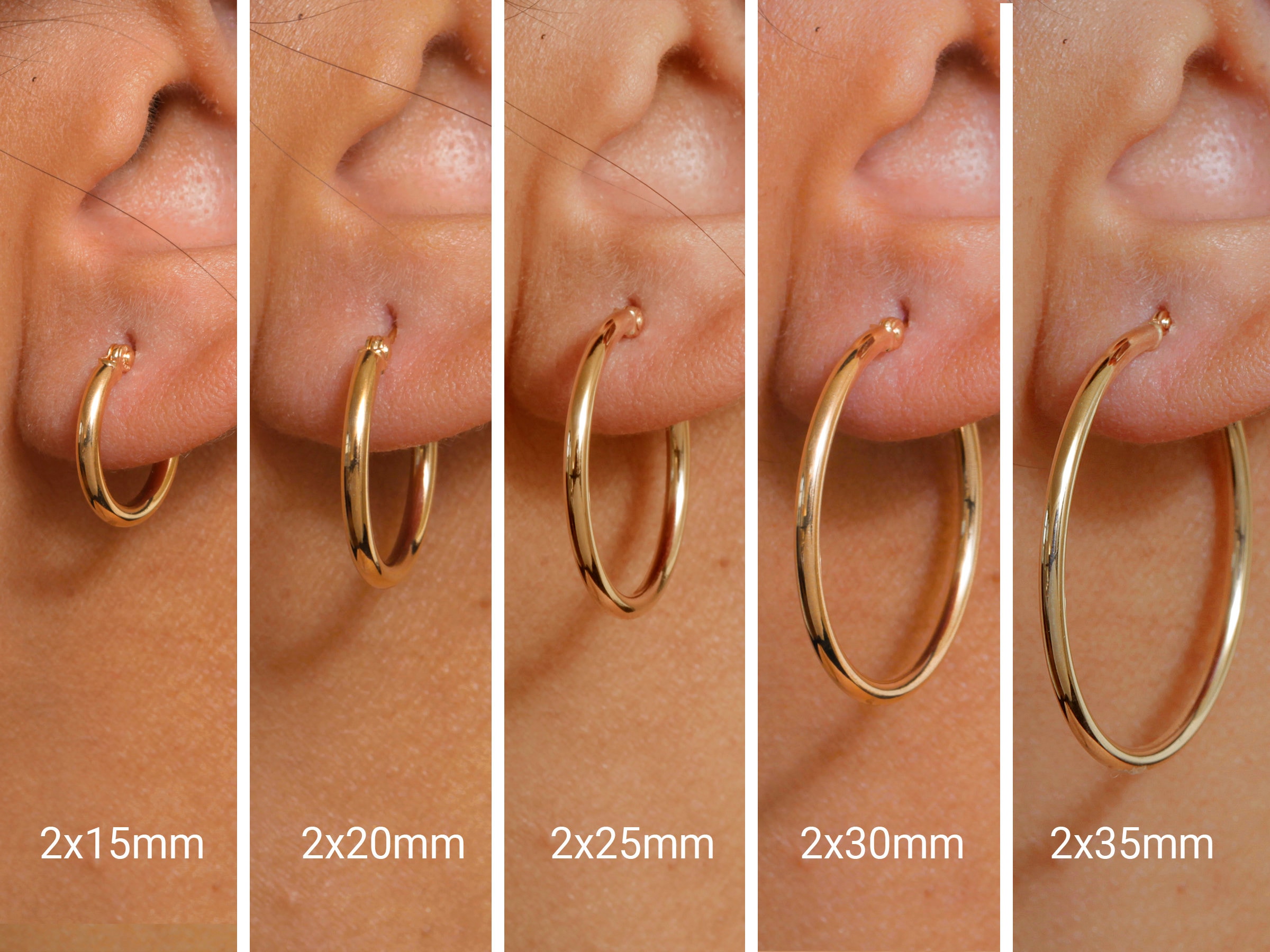3mm Gold Tube Hoop Earrings – Baby Gold