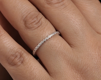 925 Sterling Silver Round Cz  Stackable Ring, Silver Eternity Ring, Band Ring, Silver Stackable Ring, Cz Eternity Band Ring
