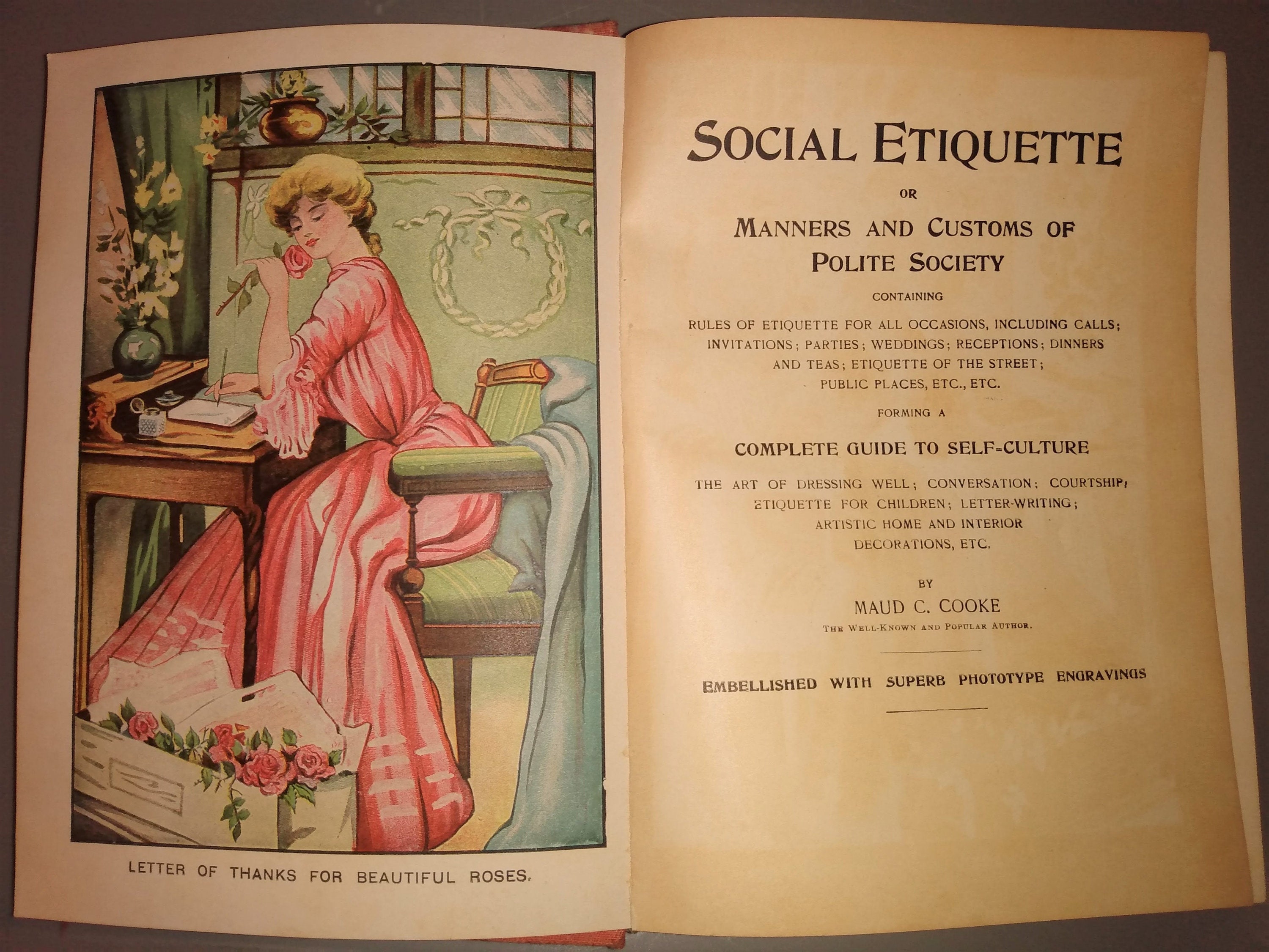 Social Etiquette & Manners Book vintage early 1900s hardcover Etsy