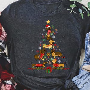 Dachshund Christmas Tree Shirt, Dachshund Christmas T-Shirt, Dachshund Lover Shirt, Funny Dachshund Christmas Shirt For Dog Lover