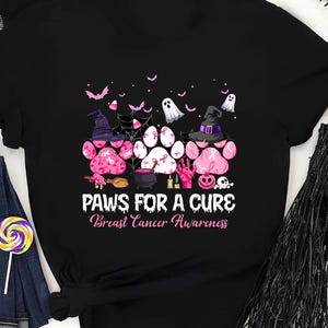 Paws For The Cure Breast Cancer Awareness Shirt, Pink Ribon Cancer Support Shirt,Breast Cancer Ribon,Cancer Survivor Shirt