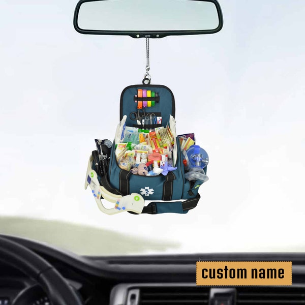 EMT Bag Car Ornament, EMT Paramedic Gift, Emergency Medical Technician Ornament Gift for EMT, Medical Keychain