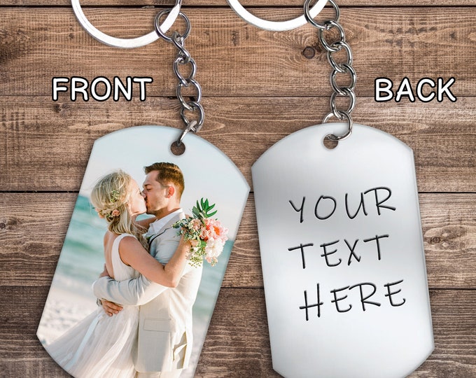 Personalized Photo Keychain, Custom Picture Keychain, Couple Photo Keychain, Anniversary Gift, Birthday Gift For Her