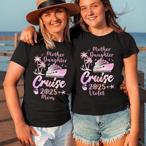 Custom moeder-dochter cruise shirts, moeder en dochter cruise trip 2025 shirt, custom familie cruise T-shirt
