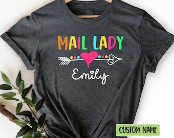Peronalized Mail Lady Shirt, Postal Worker Shirt, Mail Lady Shirt,Gift for Mailwomen, Postal Life Shirt, Mail Carrier Shirt Gift For Women