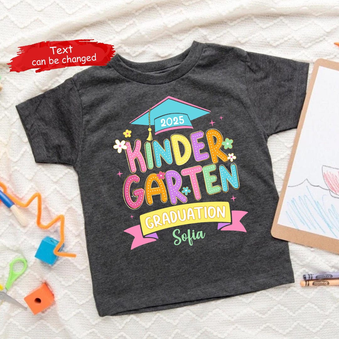 Personalized Kindergarten Graduation Shirt, Custom Kindergarten Grad ...