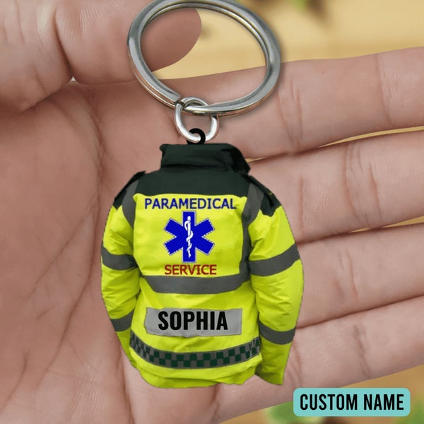 Personalized Paramedic Uniform 2D Keychain, Paramedical Service Keychain, Paramedic Gift, EMT Gift, Paramedic Car Ornament