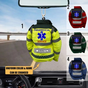 Personalisierte Sanitäter Uniform Flachwagen Ornament, Sanitäter Uniform Ornament, EMT EMS Sanitäter Geschenk 2D Flach Ornament