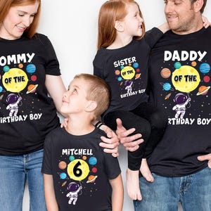 Custom Family Astronaut Birthday Boy Shirt, 6 Years Old Birthday Boy Gifts Astronaut 6th Birthday Shirt, Matching Family Astronaut Shirts