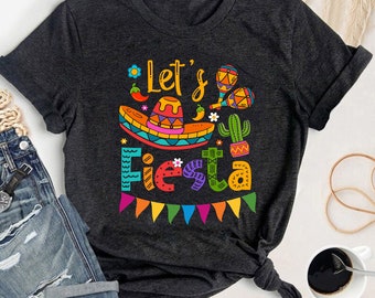 Chemise Let's Fiesta, chemise fête mexicaine, chemise Cinco De Mayo, chemise Bachelorette, chemise Fiesta, chemise mexicaine