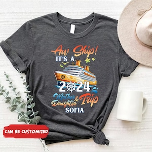 Gepersonaliseerde moeder en dochter cruisereisshirts, bijpassende cruiseshirt, cruiseteamshirt, aangepaste familiecruiseshirts