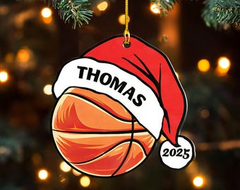 Personalized Basketball Christmas Ornament: Sports Christmas Ornament