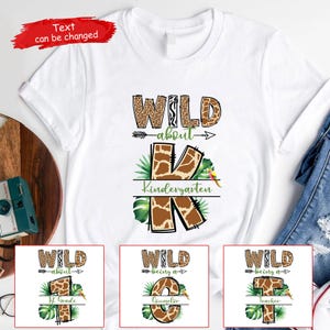Personalisiertes Lehrer Shirt, Wild über Kindergarten Shirt, 1.Klasse 2.Grad Lehrer Geschenk, Schulanfang, Schulanfang