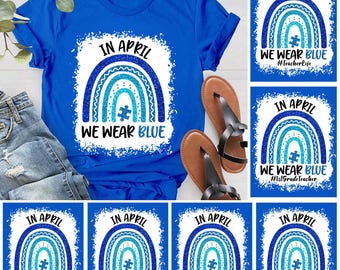 In April We Wear Blue Teacher Life Shirt, Autism Teacher Shirt, Autism Awareness Shirt, Autism Month Tee