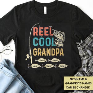 Personalized Reel Cool Papa Shirt, Funny Personalized Shirt, Gift For Papa, Gift For Fishing Lover, Family Gift, Gift For Dad Fathers Day