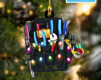 Personalized Electrician Tool Bag Christmas Ornament, Gift For Electrician, Electrician  Lover Gift 2D Flat Ornament