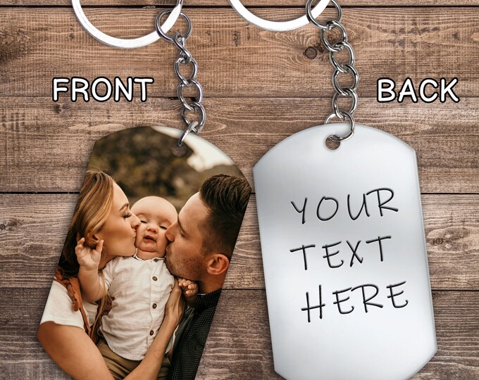 Personalized Photo Keychain, Custom Picture Keychain, Couple Photo Keychain, Anniversary Gift, Birthday Gift For Her