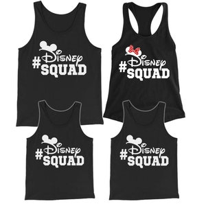 Disney Squad Shirts Family Shirts Matching Disney Tank Tops Unisex Tanks, Women&#39;s Racerback Tanks & Youth Tanks