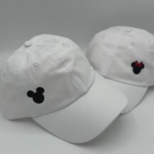 Minnie Mickey Ears embroidered Hat Off Centered Mini Mouse Ears Bow icon Cap Adult Kids adjustable caps