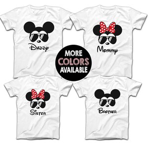 Sunglasses Mickey Minnie Disney Family Shirts Matching Disney Family T-shirts Custom Disney Cruise Shirts Men&#39;s Women&#39;s Youth T-Shirts