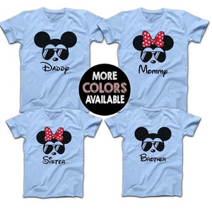Sunglasses Mickey Minnie Disney Family Shirts Matching Disney Family T-shirts Custom Disney Cruise Shirts Men&#39;s Women&#39;s Youth T-Shirts