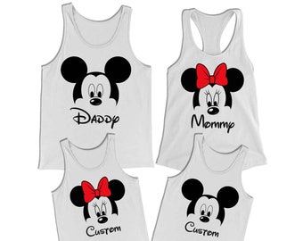 Mickey Minnie Tank Top Matching Disney Tanks Family Tank Tops Unisex, Women's Racerback Tanks & Youth Tanks