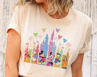 Mickey Friends Shirt, Disney Castle Collage, Mickey Friends Collage Castle Shirt, Donald Daisy Mickey Minnie Goofy Pluto Friends