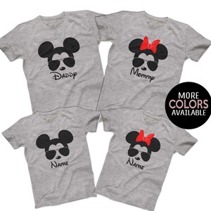 Sunglasses Mickey Minnie Disney Family Shirts Matching Disney Family T-shirts Custom Disney Cruise Group Shirts Men's Women's Youth T-Shirts