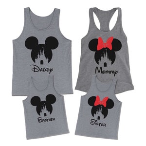 Mickey Castle Tank Minnie Castle Tank Disney Family Tank Tops Unisex Tanks, Women&#39;s Racerback Tanks & Youth Tanks