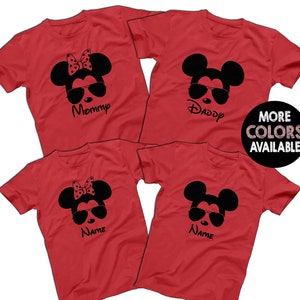 Sunglasses Mickey Minnie Disney Family Red Shirts Disney Family T-shirts Custom Disney Shirts Men&#39;s Women&#39;s Youth Toddler Infant Shirts