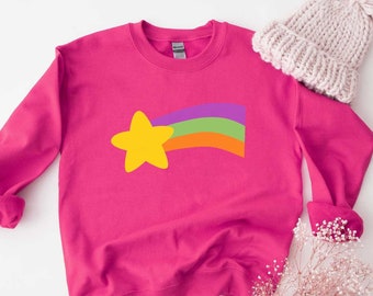 Mabel Rainbow Shooting Star Sweatshirt Gravity Falls Halloween Costume Sweater Adult Men Unisex Sizes
