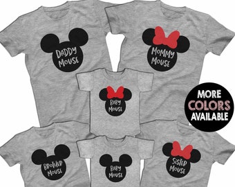 Mickey Minnie Mouse Family Disney Family Shirts Family Disney Matching Shirts Custom Shirts Men's Women's Youth T-shirts & Baby Bodysuits