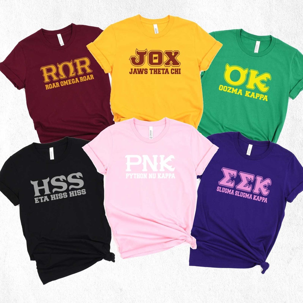 Monsters University T-Shirt Oozma Kappa Ok Mu Ror Omega Pnk Fraternity Sorority Shirts Disney Matching Family Shirts Disneyland Group Tees Popdesign 4 You
