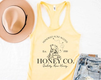 Hundred Acre Woods Honey Tank Top, Ladies Racerback Tank Top, Pooh Honey Disney Tanks, Women's Disney Tank Top