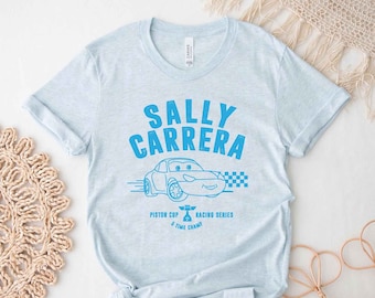 Cars Sally Carrera T-shirt Radiator Springs McQueen Disneyland, Disney World Family Shirts, Adult, Kids, Toddler, Baby sizes