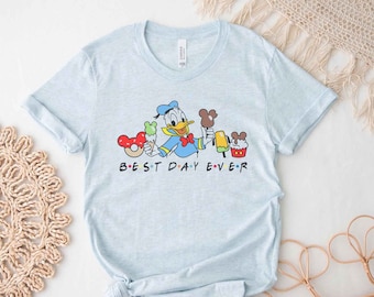 Donald Duck Best Day Ever Camiseta Mickey Snacks Magic Kingdom, Camisas de la familia Disney, Adulto, Juventud, Niño pequeño, Tallas de bebé