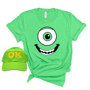 Mike Wazowski Face T-shirt & Oozma Kappa Hat Set Monster University Fraternity Shirts Halloween Costume Men&#39;s Kids T-shirts