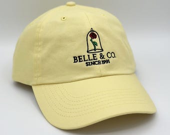 Bella and Co embroidered Hat Beauty Beast enchanted rose Cap Adult Youth Kids adjustable caps